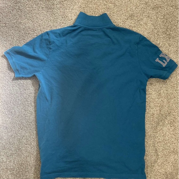 AUTOMOBILI Lamborghini L Blue Short Sleeve Knit Cotton Essential Polo size L - Picture 3 of 3